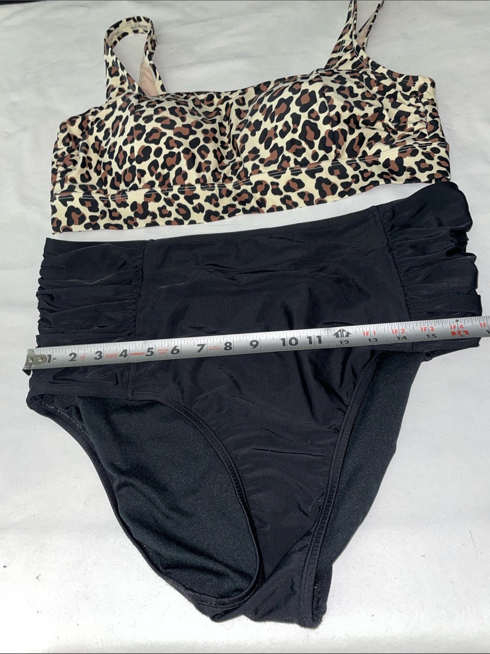 Women’s KONA SOL EUC Sz 16W18W Leopard -Print Square Neck 2-piece Swim Suit - Picture 8 of 9